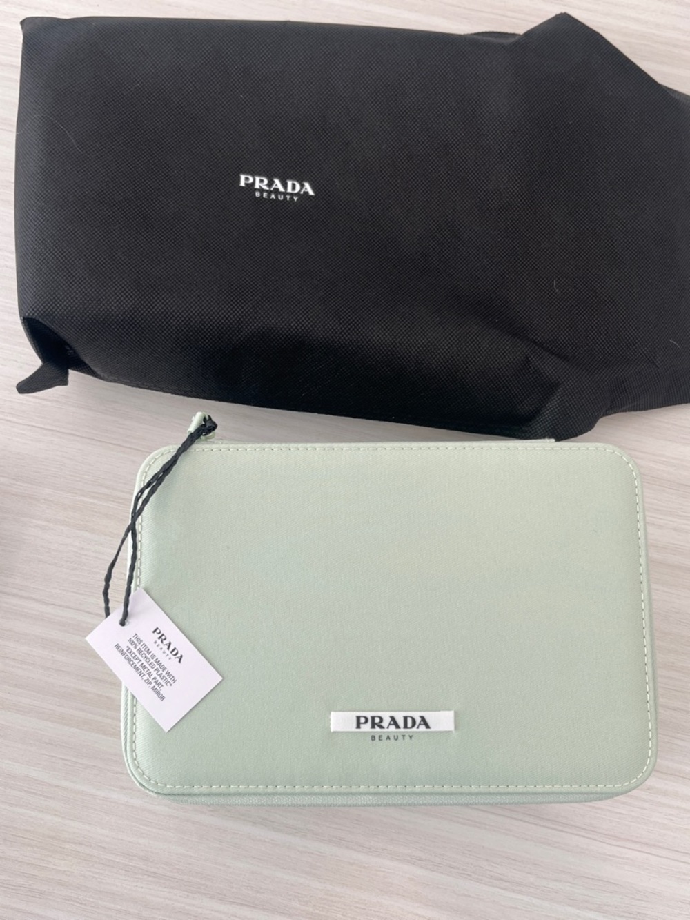 Prada Men's Zip Toiletry Pouch - Mint Green